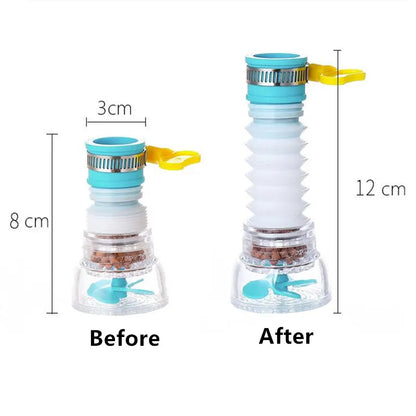 Adjustable water tap extension filter