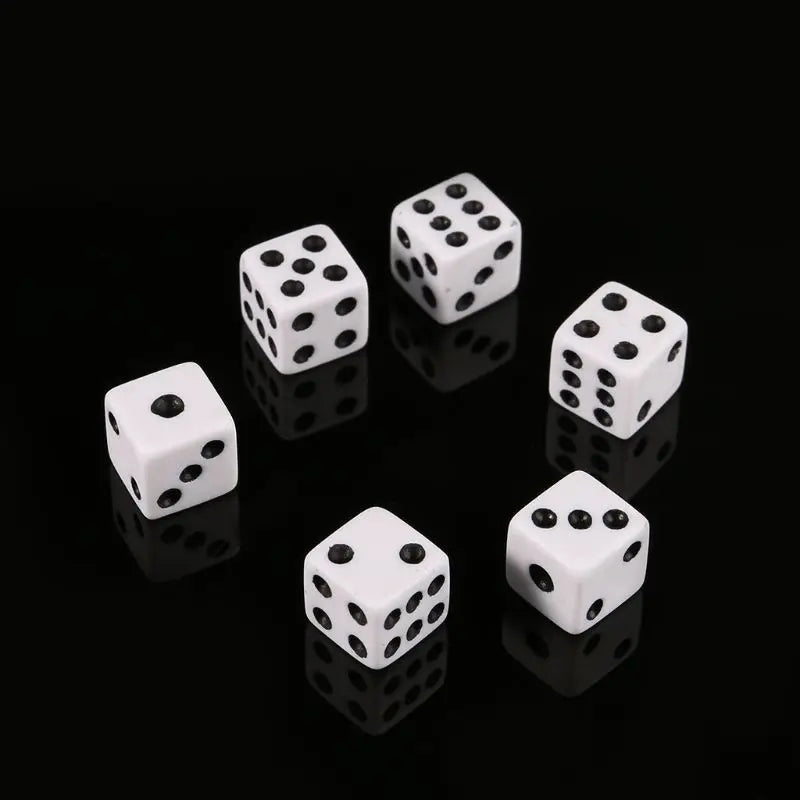 White plastic dice