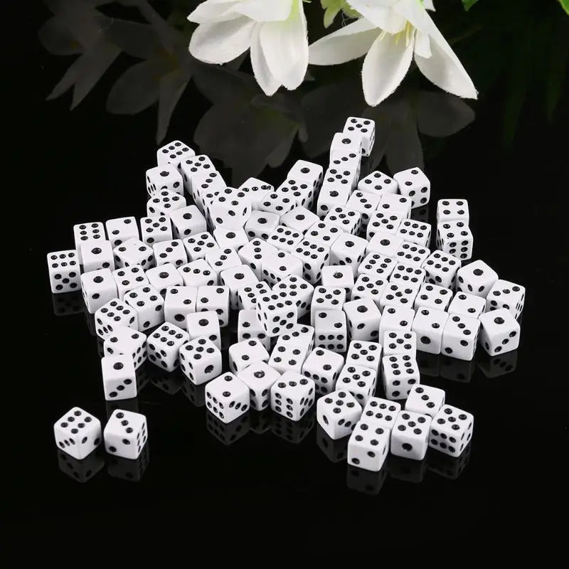 White plastic dice