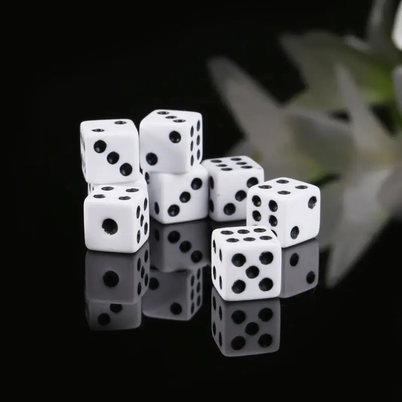 White plastic dice