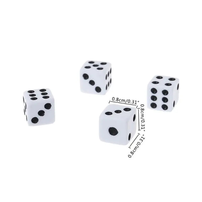 White plastic dice