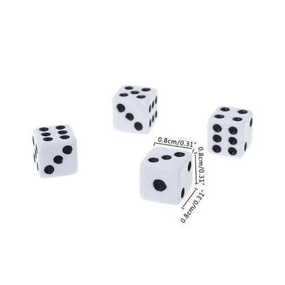 White plastic dice