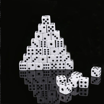 White plastic dice